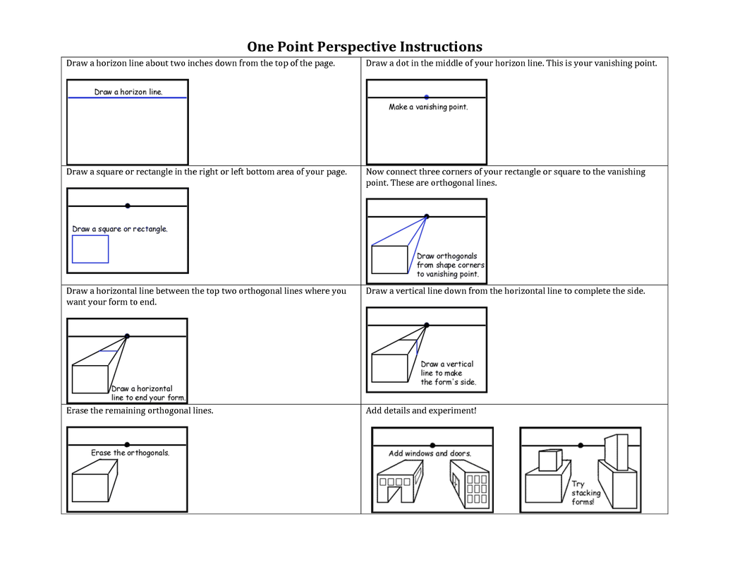 1 Point Perspective MR HUFF 1 Point Perspective MR HUFF