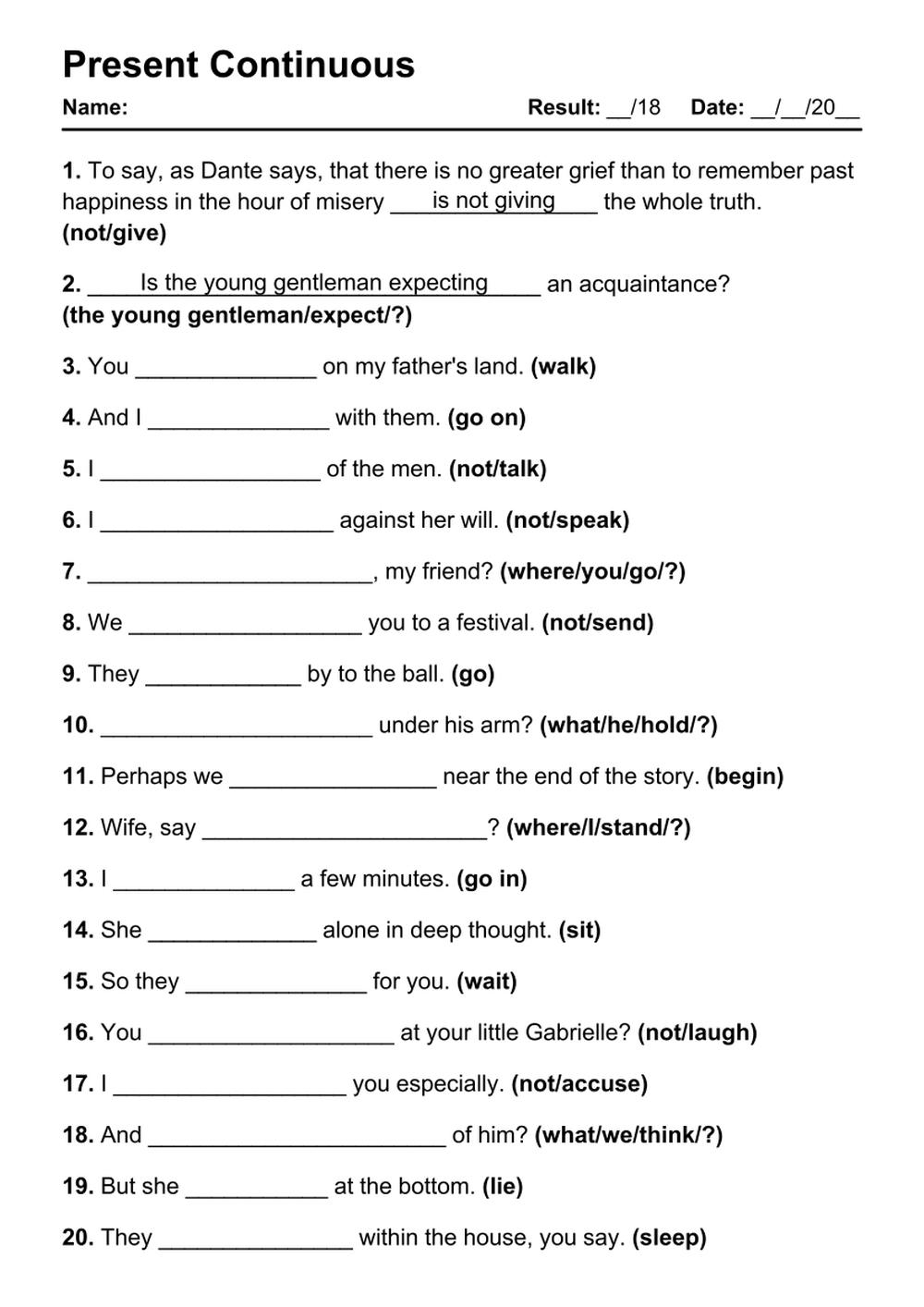 Present Simple And Present Continuous Grammar Worksheet Look At The Images And Write The Sentences Pdf Ezpzlearn