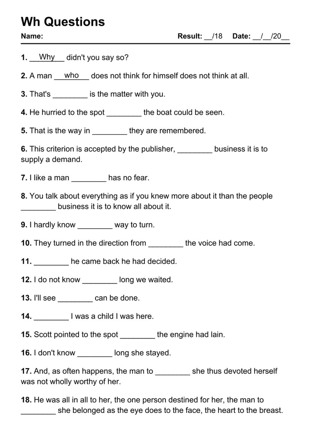 101 Wh Questions PDF Worksheets With Answers 2032 Exercises Grammarism 101 Wh Questions PDF Worksheets With Answers 2032 Exercises Grammarism