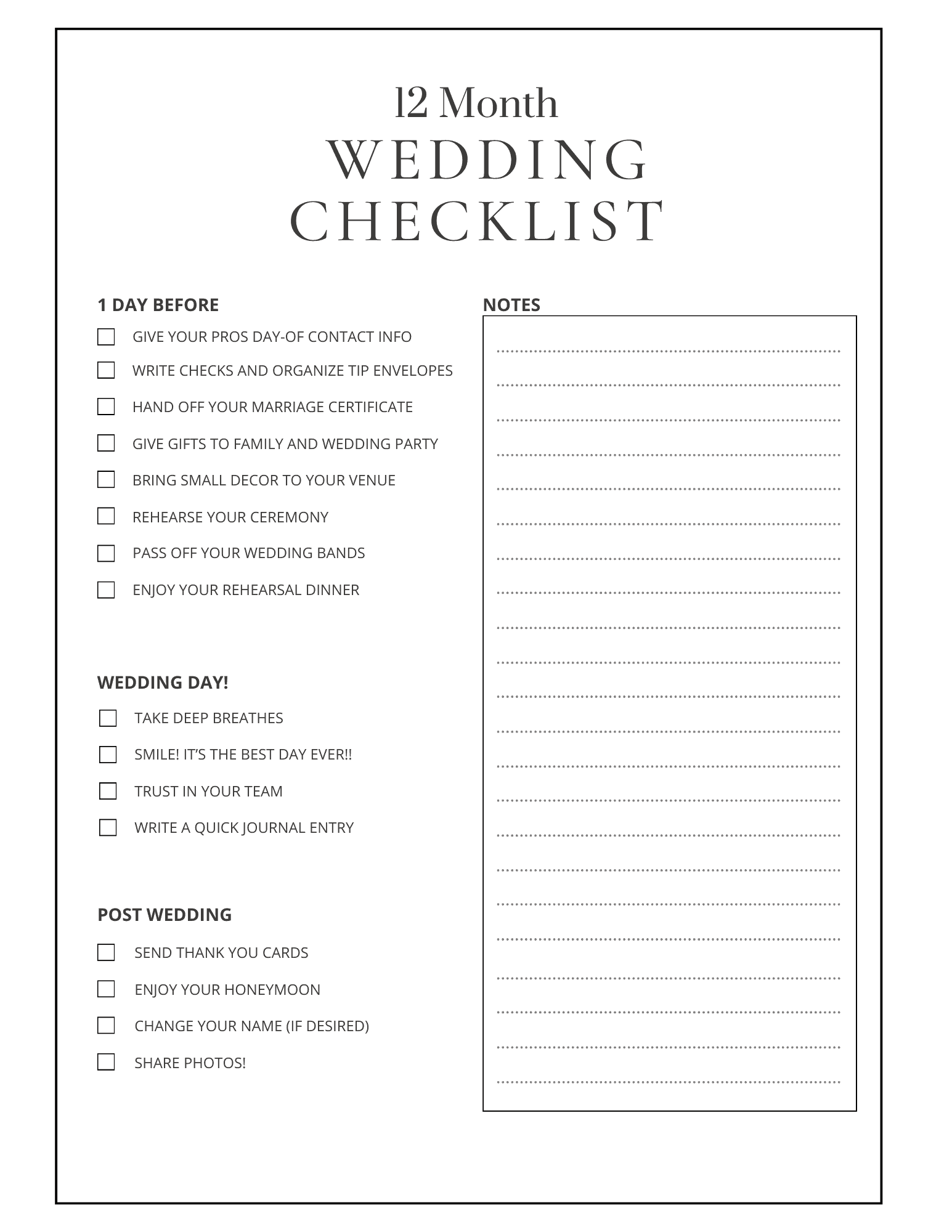 12 Month Wedding Planning Checklist Free Printable Party Ideas For Real People Free 90 Page Wedding Planning Checklist Printable Timeline