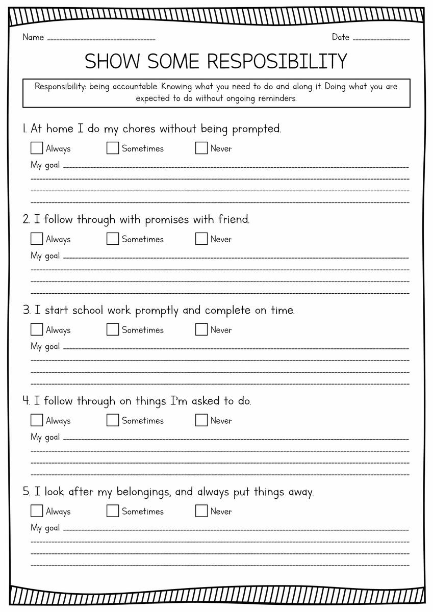 13 Printable Worksheets On Responsibility Free PDF At Worksheeto 13 Printable Worksheets On Responsibility Free PDF At Worksheeto