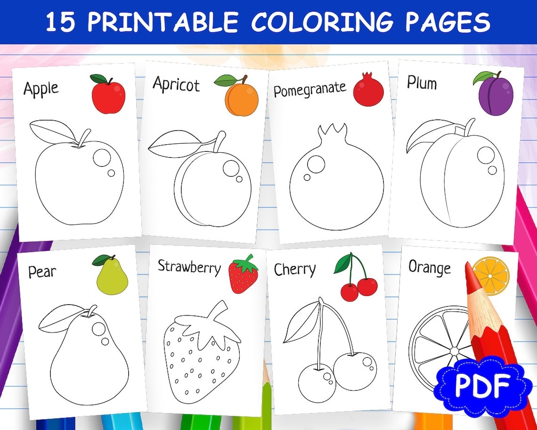 15 Fruits Coloring Pages Fruit Coloring Pages Fruit Coloring Book For Kids Printable Coloring Pages Coloring Worksheet Instant Download Etsy 15 Fruits Coloring Pages Fruit Coloring Pages Fruit Coloring Book For Kids Printable Coloring Pages Coloring Worksheet Instant Download Etsy