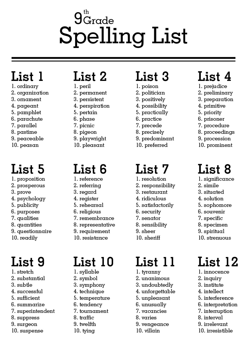 17 9th Grade Worksheets Spelling Words Free PDF At Worksheeto