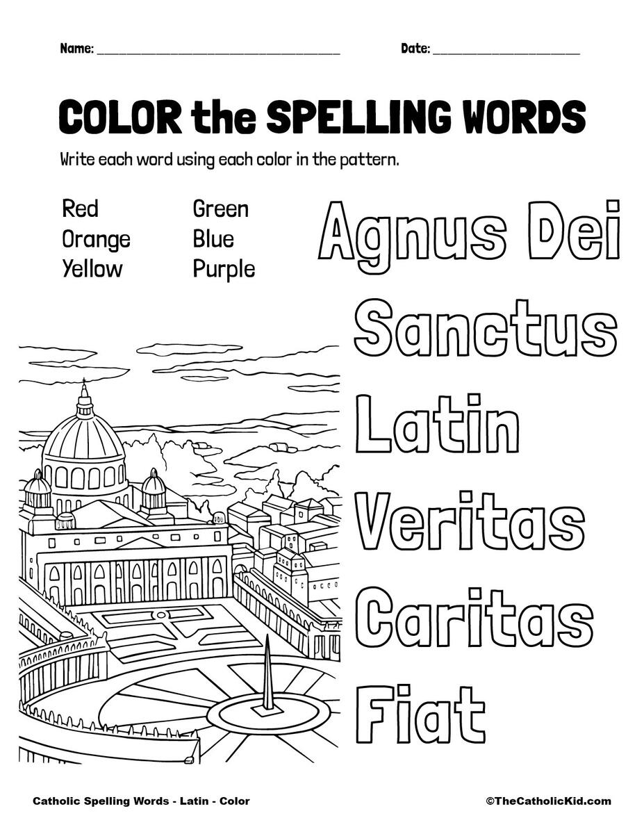 1st Grade Catholic Worksheets TheCatholicKid Color Archives The Catholic Kid Catholic Coloring Pages And Games For Children