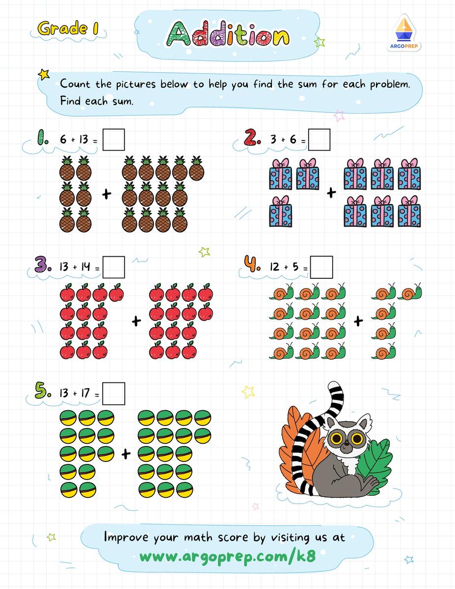 1st Grade Math Worksheets For Free ArgoPrep Free 1st Grade Math Worksheet Templates To Customize Canva