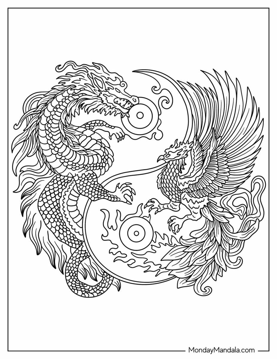 20 Yin Yang Coloring Pages Free PDF Printables Yun Yang Tibet Coloring Pages