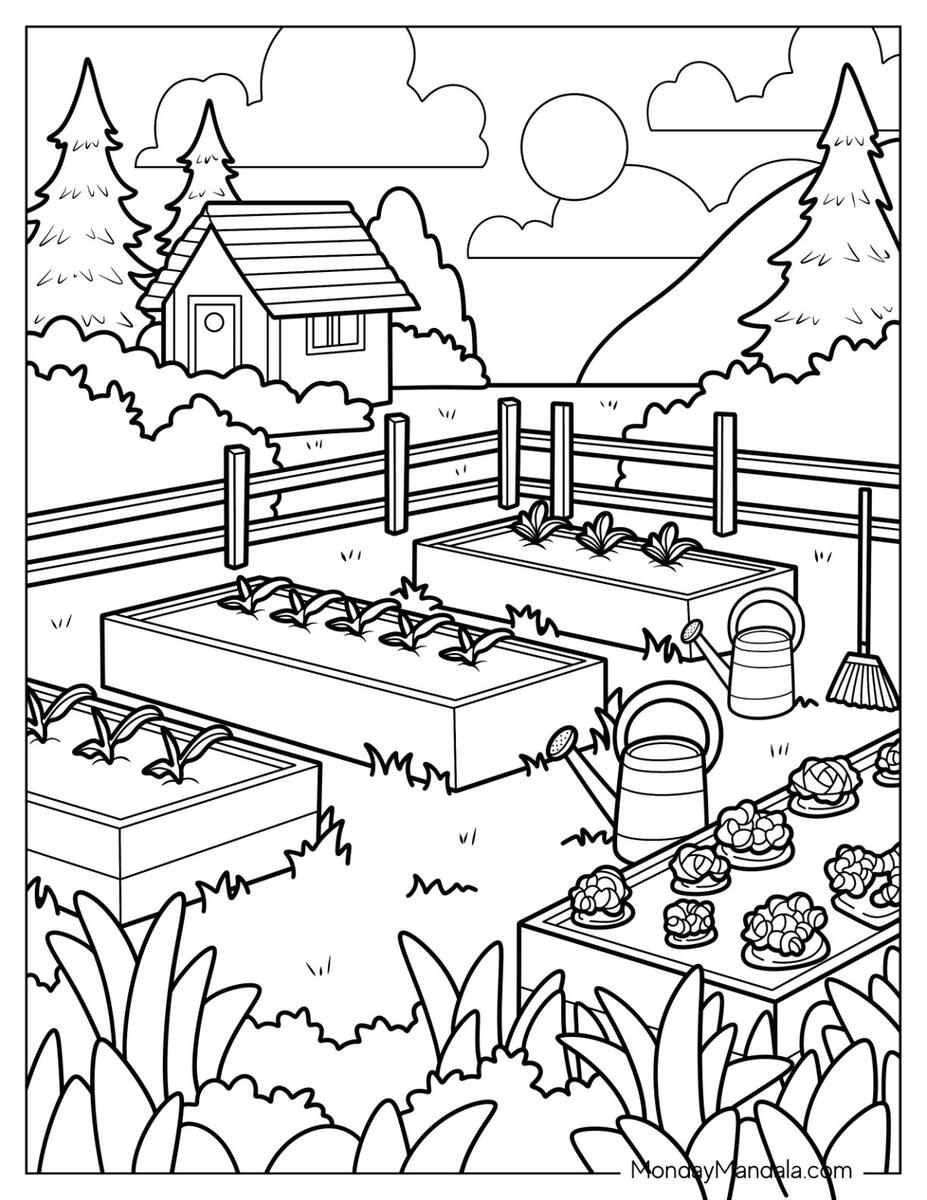 24 Garden Coloring Pages Free PDF Printables