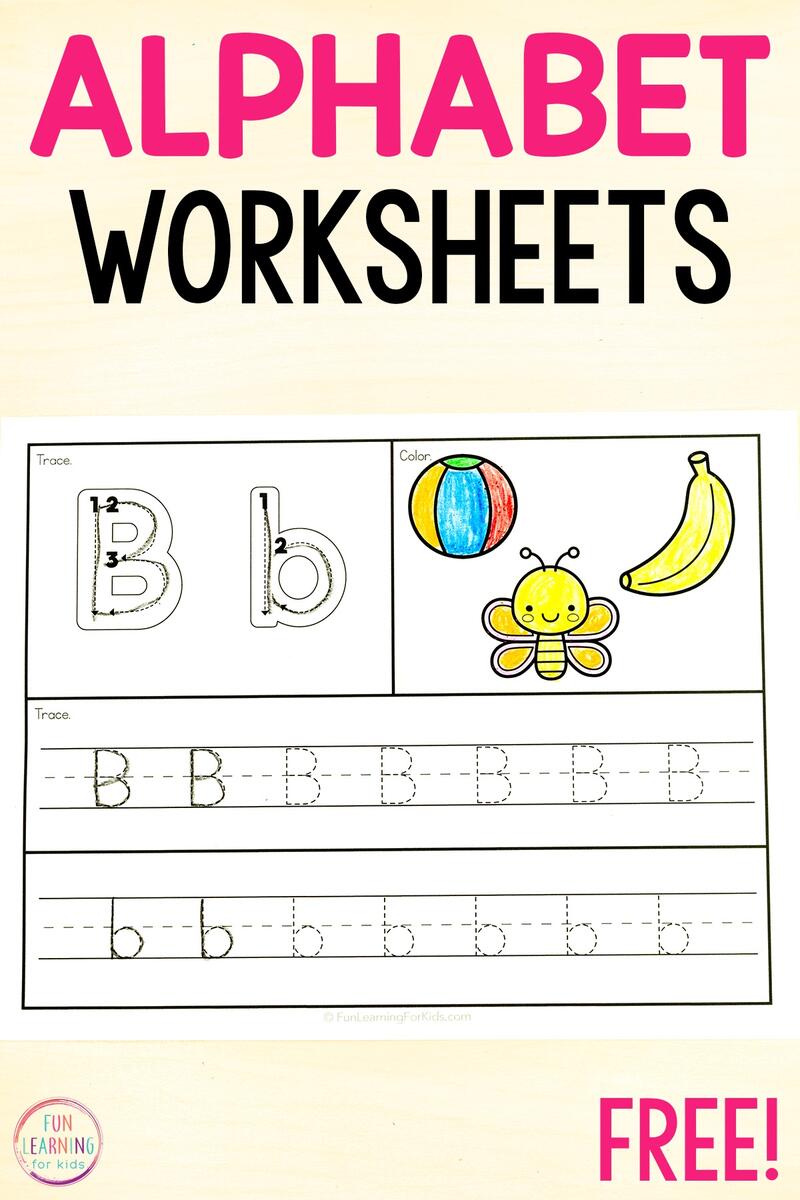 26 Alphabet Beginning Sounds Letter Tracing Worksheets Tracing Numbers Free Printable Practice PDF Worksheets Free Printables Lettering SVG Files Tools Apps
