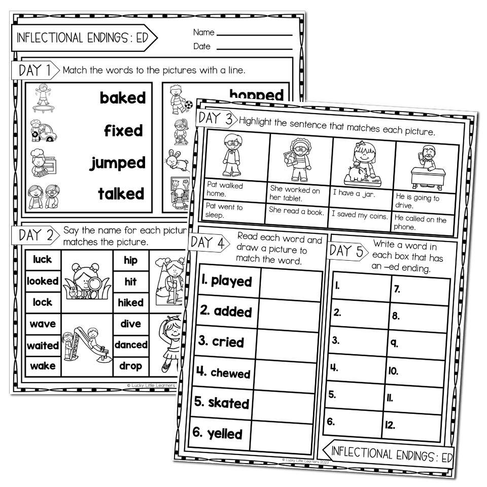 2nd Grade Phonics Worksheets Inflectional Endings ED Worksheets Library