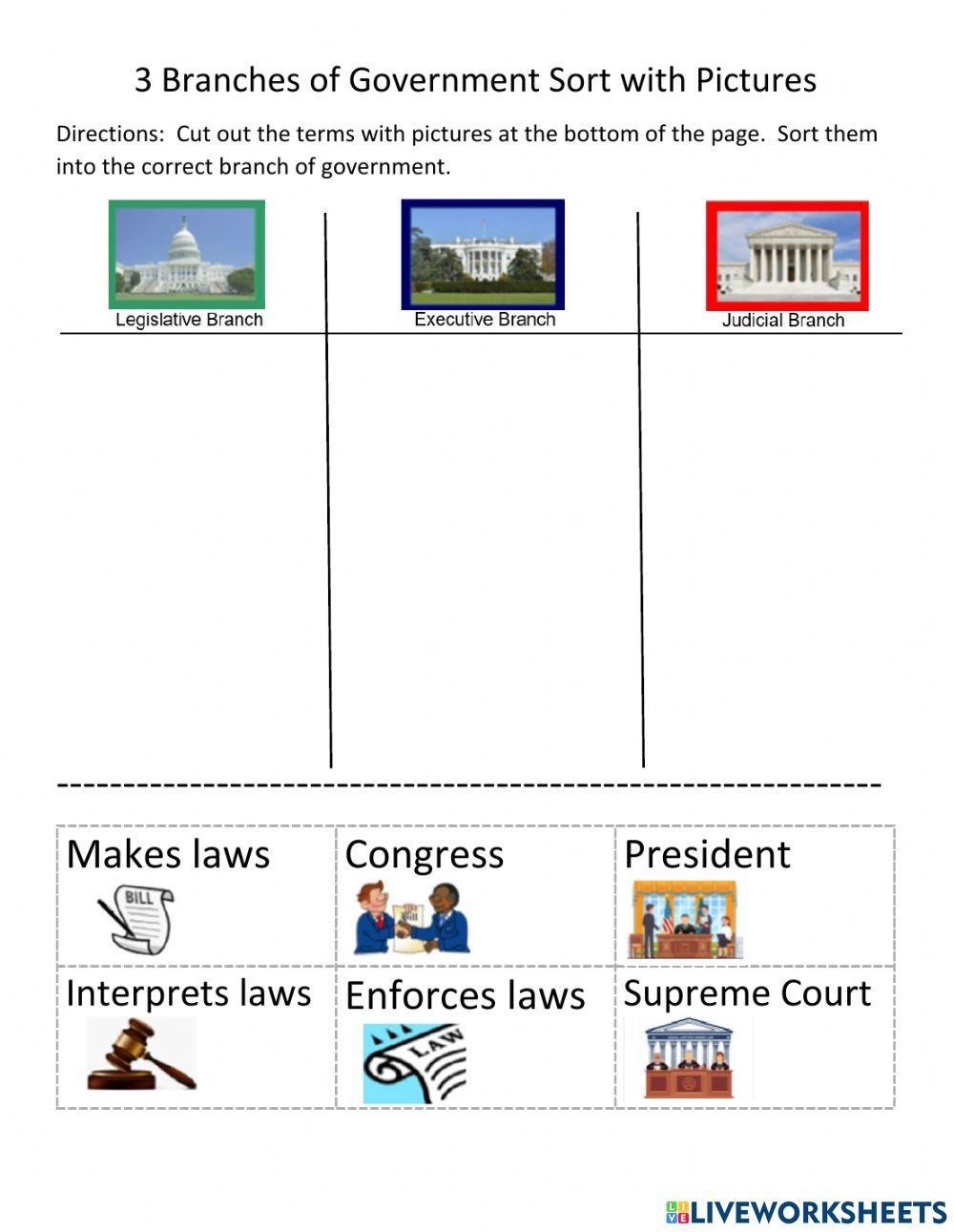 3 Branches Of Government Worksheets Library