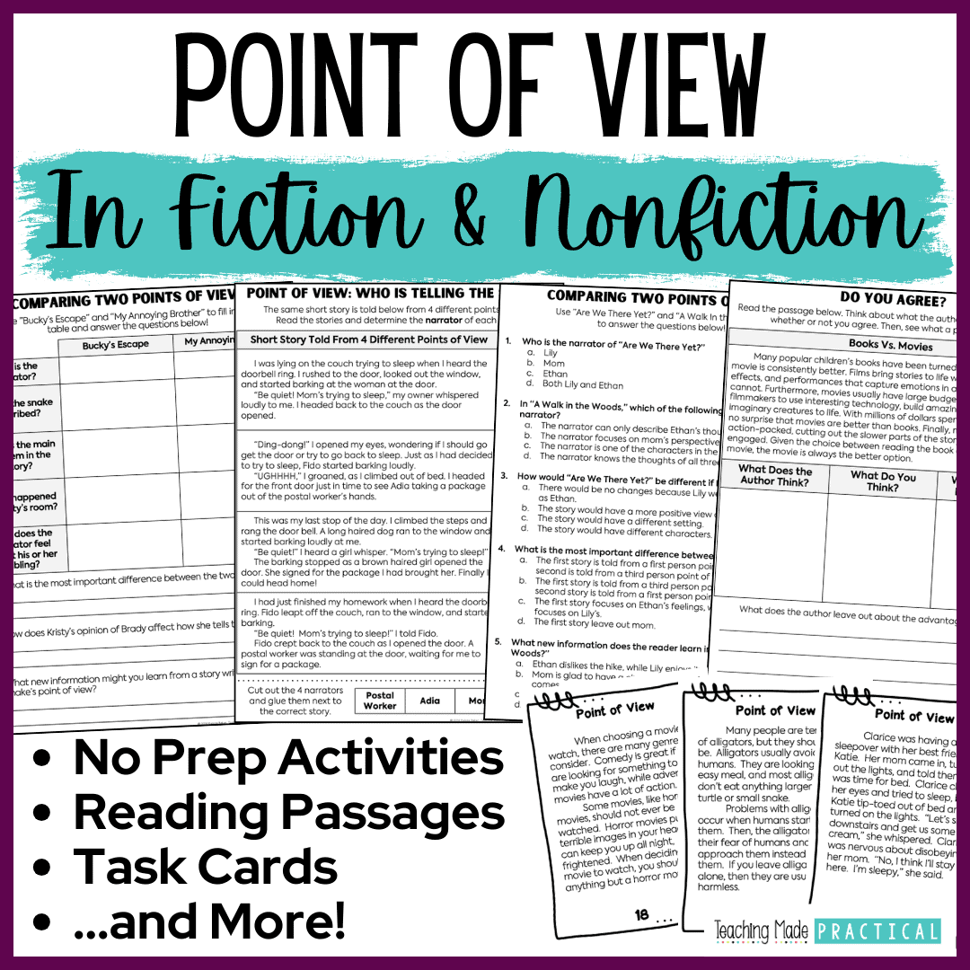 3 Free Point Of View Worksheets For 3rd 4th And 5th Grade Teaching Made Practical 3 Free Point Of View Worksheets For 3rd 4th And 5th Grade Teaching Made Practical