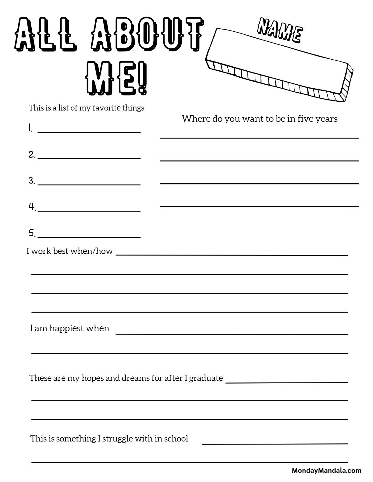 30 All About Me Worksheets Free PDF Printables