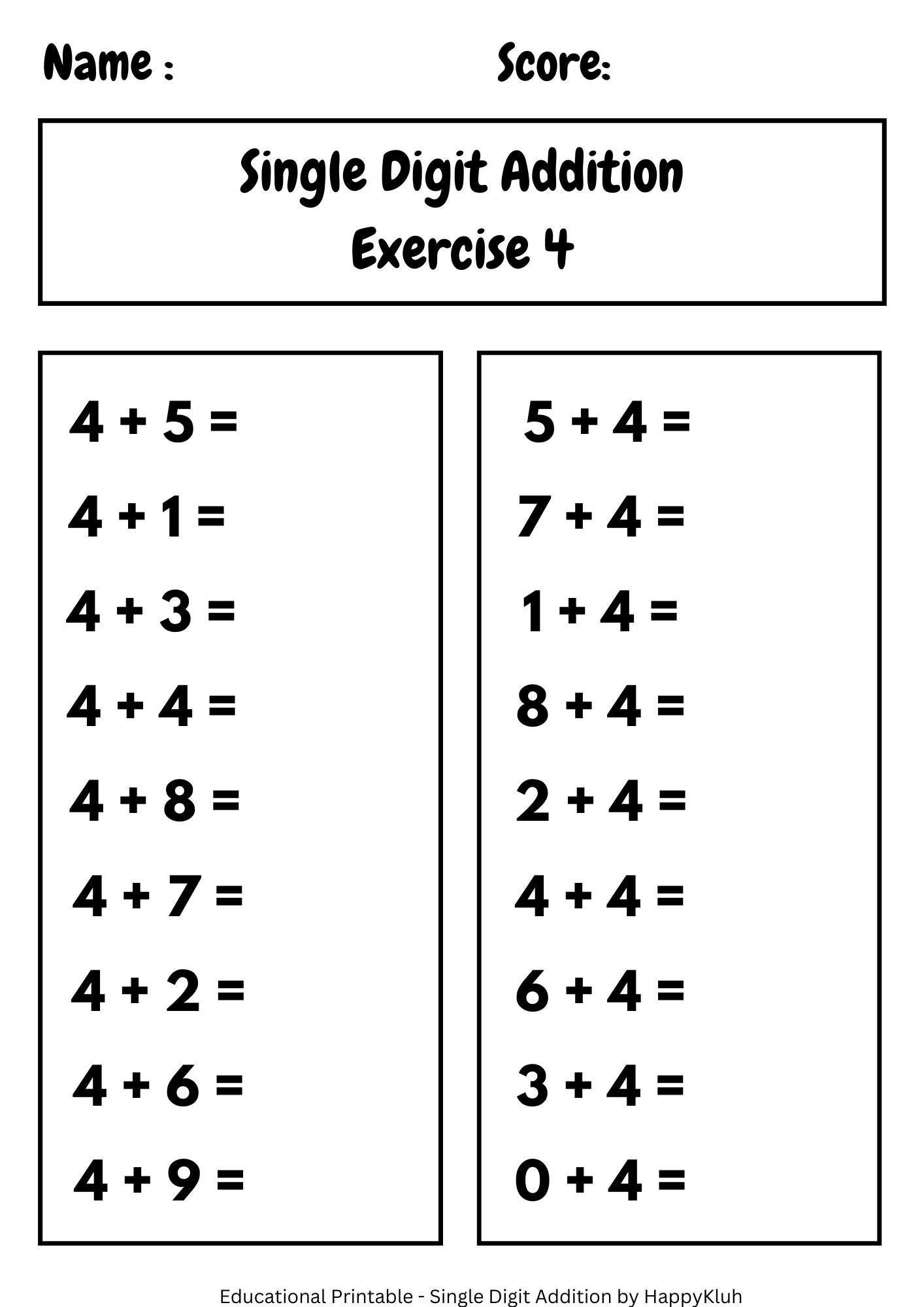 30 Printable Single Digit Addition Worksheets Preschool 2nd Grade Math Etsy FREE Printable 2nd Grade Math Minutes Worksheets Pdf