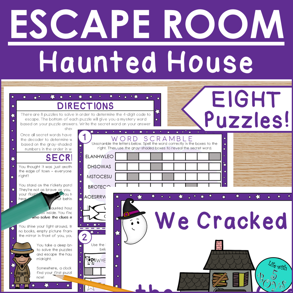 3rd 4th Grade Escape Room Printable Halloween Haunted House Escape Room Puzzle Made By Teachers 3rd 4th Grade Escape Room Printable Halloween Haunted House Escape Room Puzzle Made By Teachers