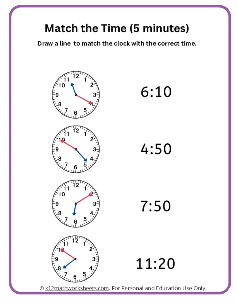 3rd Grade Telling Time Worksheets K12 Math Worksheets
