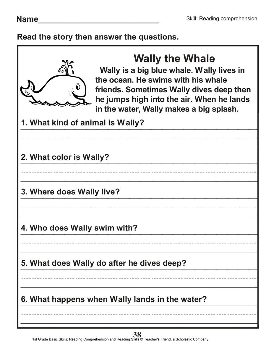 40 Scholastic 1st Grade Reading Comprehension Skills Worksheets Worksheets Library