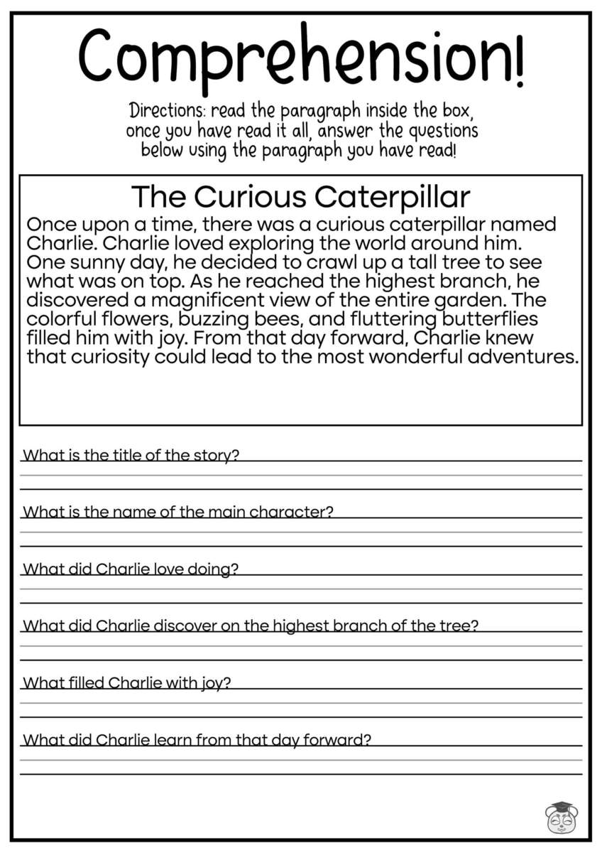 5 Printable Reading Comprehension English Worksheets Ages 4 7 KG1 Worksheets Library Fifth Grade Reading Worksheets Improve Fluency Vocabulary