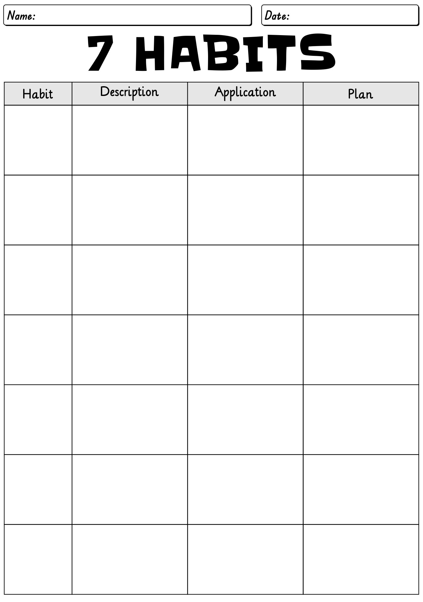 7 Habits Of Highly Effective People Worksheets 7 Habits Of Highly Effective People Worksheets