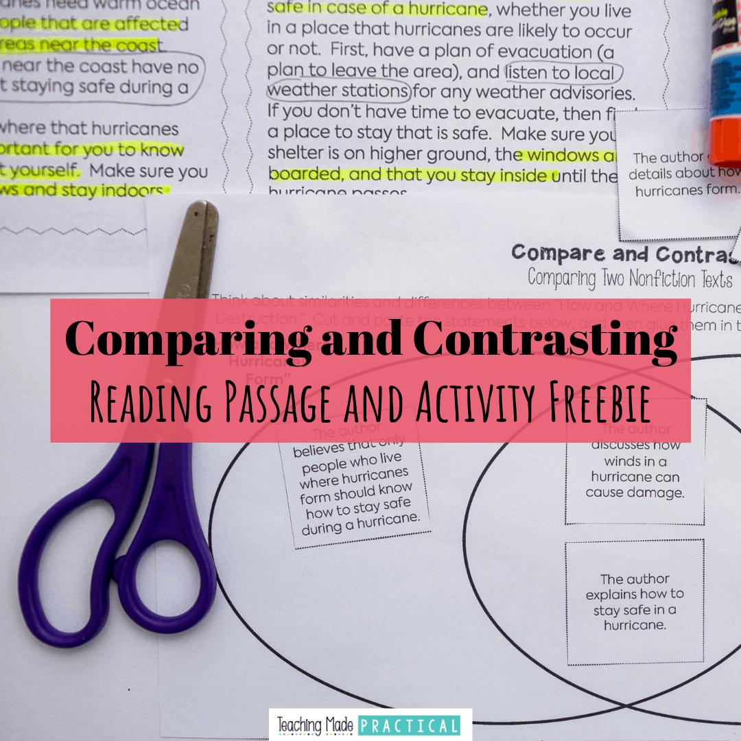 A Free Compare And Contrast Printable Teaching Made Practical