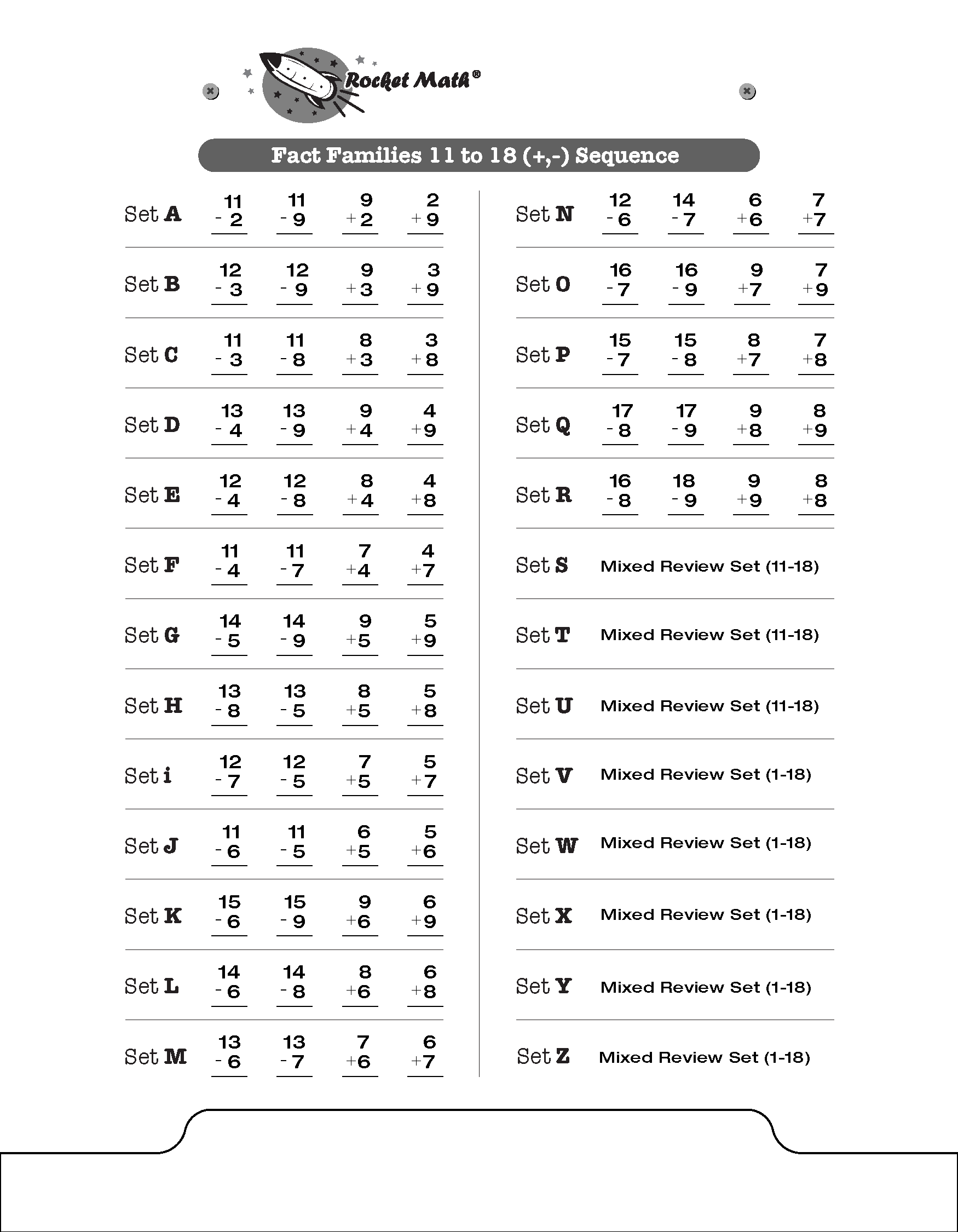 Add Subtract Fact Families From 11 To 18 Learning Track Rocket Math Add Subtract Fact Families From 11 To 18 Learning Track Rocket Math