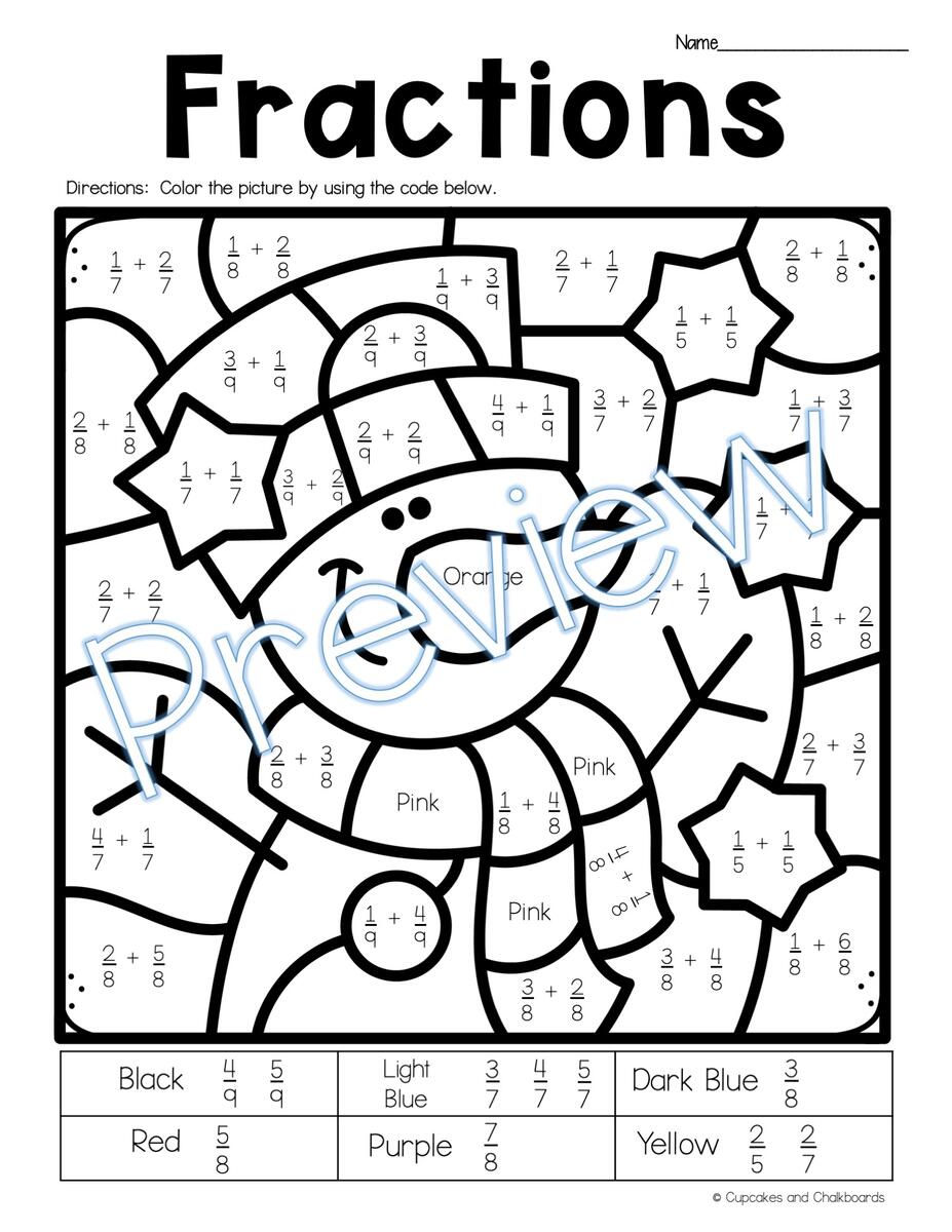 Adding And Subtracting Fractions With Like Denominators Fraction Coloring Made By Teachers Adding And Subtracting Fractions With Like Denominators Fraction Coloring Made By Teachers