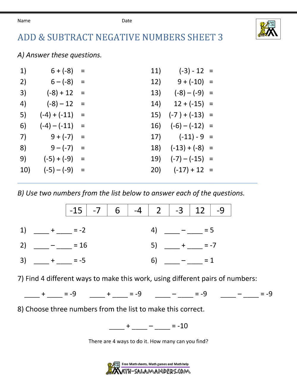 Adding And Subtracting Negative Numbers Edia AI Platform For Student Outcomes