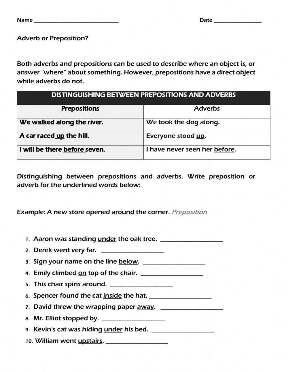Adverb Or Preposition Online Exercise For Worksheets Library Adverb Or Preposition Online Exercise For Worksheets Library