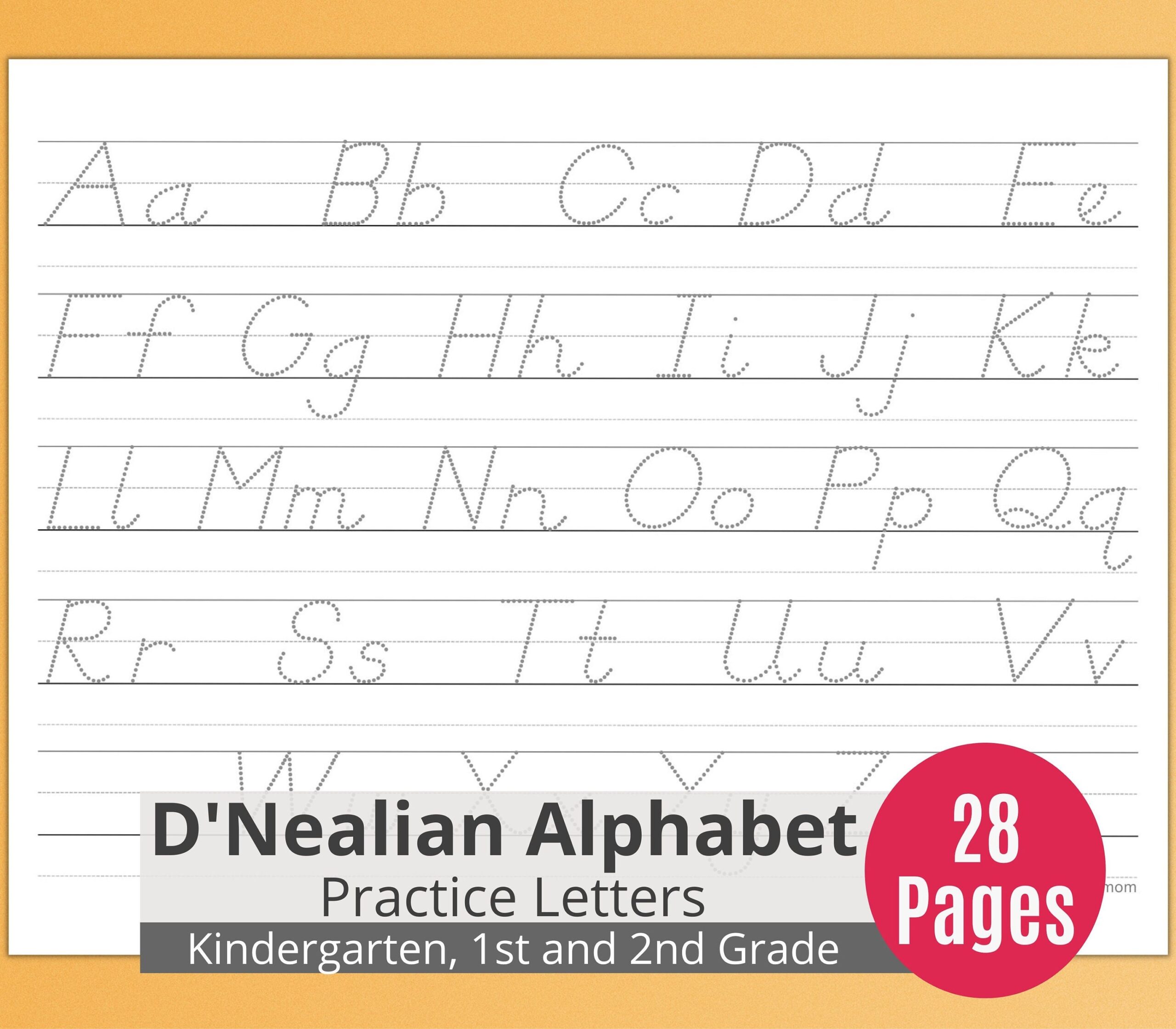 Alphabet Handwriting Practice For Kids Printable Letter Tracing Worksheets Handwriting Practice For Kids Landscape Oriented D Nealian Etsy Israel D Nealian Worksheets