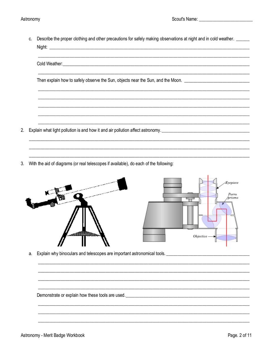 Astronomy U S Scouting Service Project Flip EBook Pages 1 11 Worksheets Library