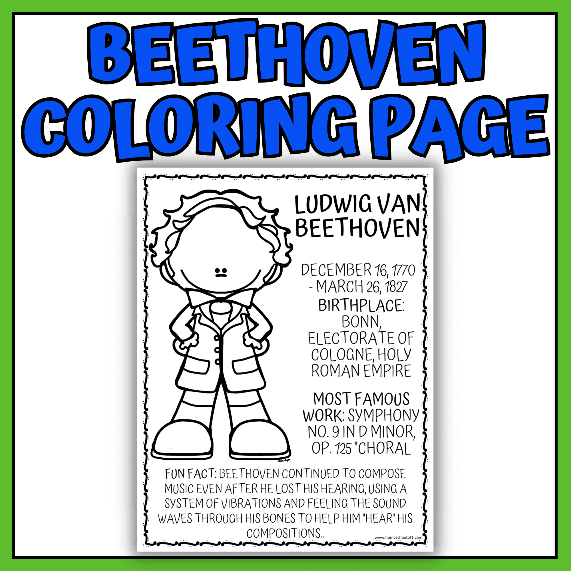 Beethoven Coloring Page Beethoven Coloring Page