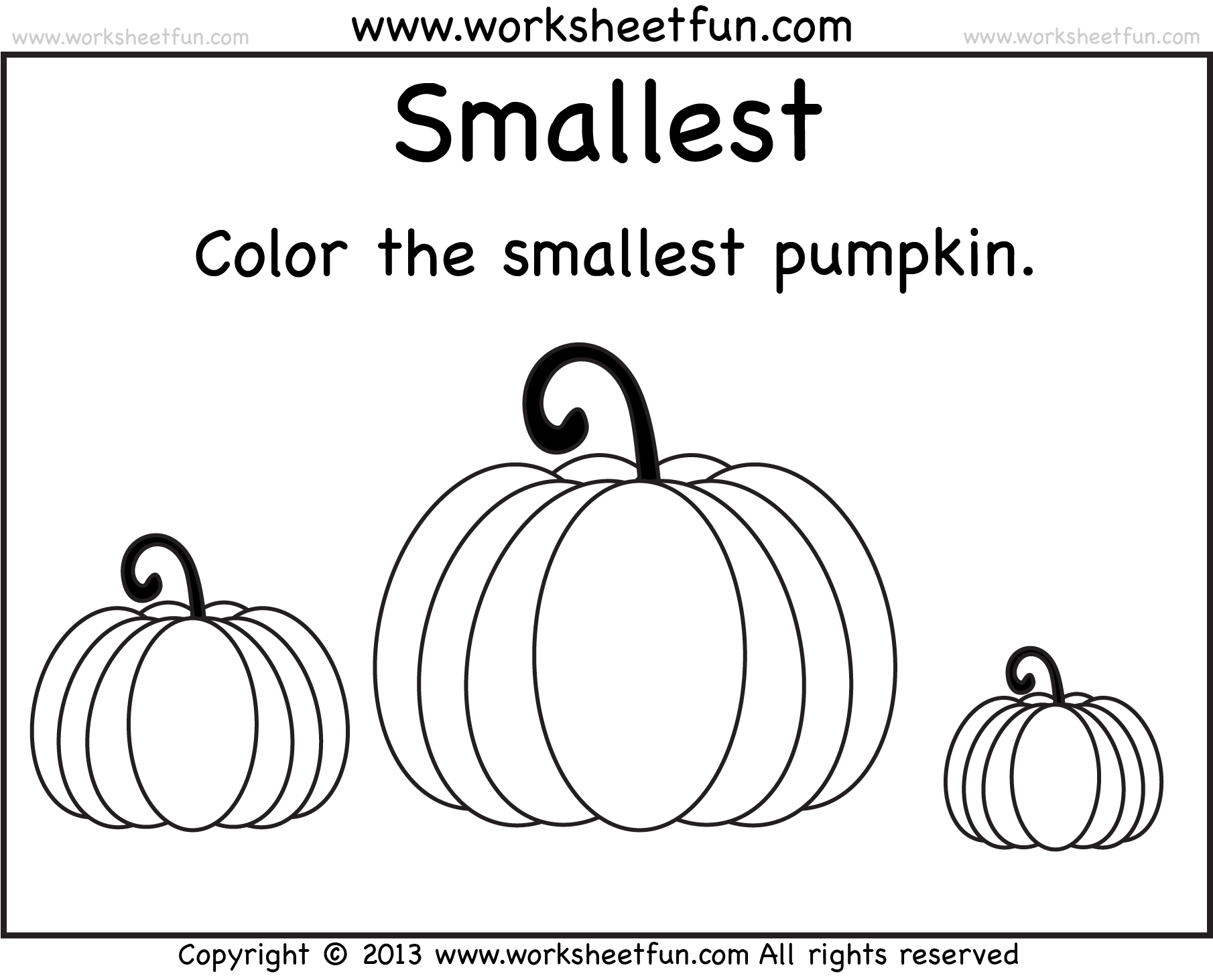 Biggest And Smallest Pumpkin 2 Worksheets FREE Printable Worksheets Worksheetfun