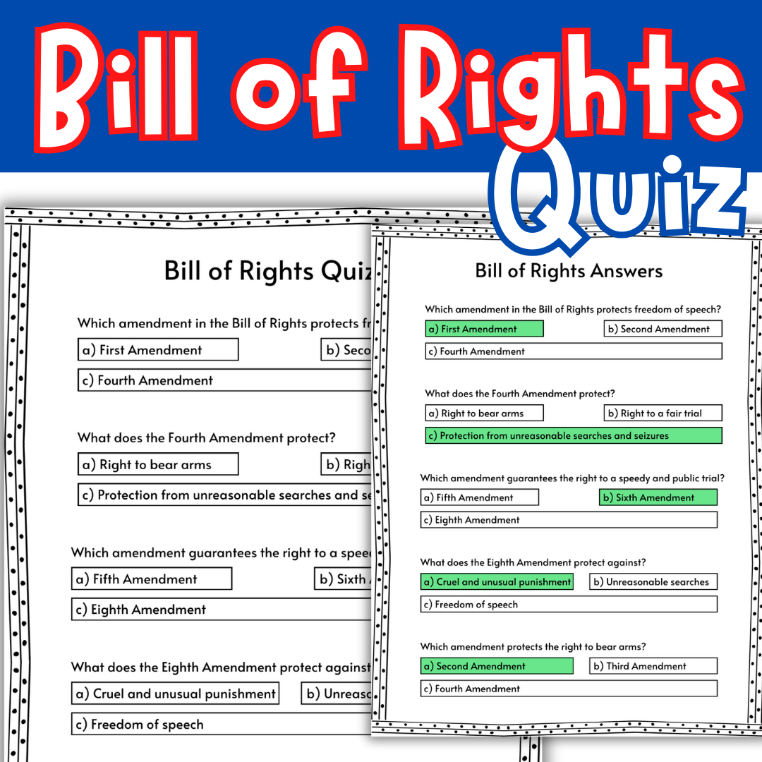 Bill Of Rights Activity Quiz Freedom Week Constitution Day Activities Made By Teachers