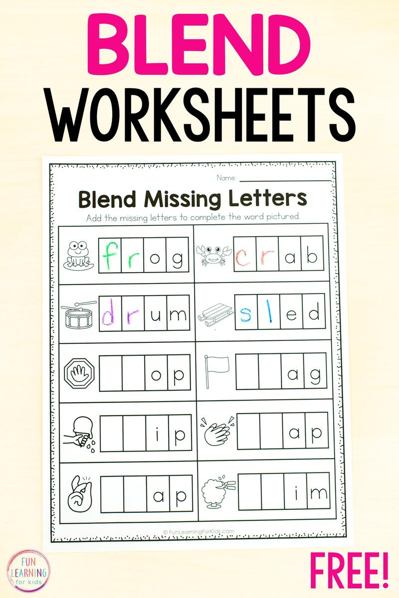 Printable Blends Worksheets