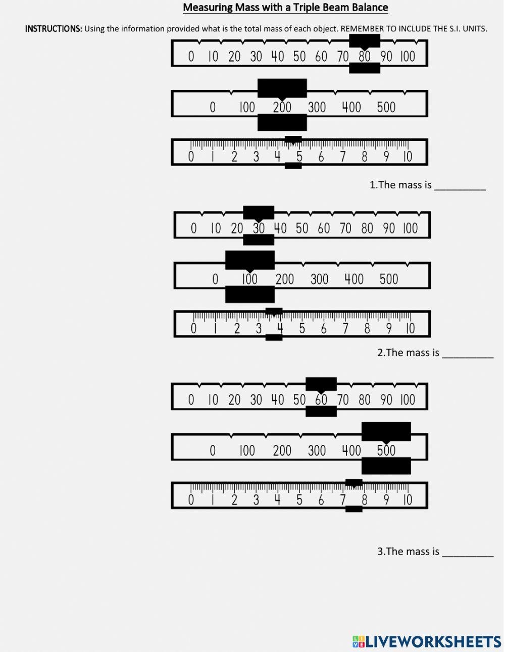 Calculating The Mass Of An Object Using The Triple Beam Balance Worksheets Library Calculating The Mass Of An Object Using The Triple Beam Balance Worksheets Library
