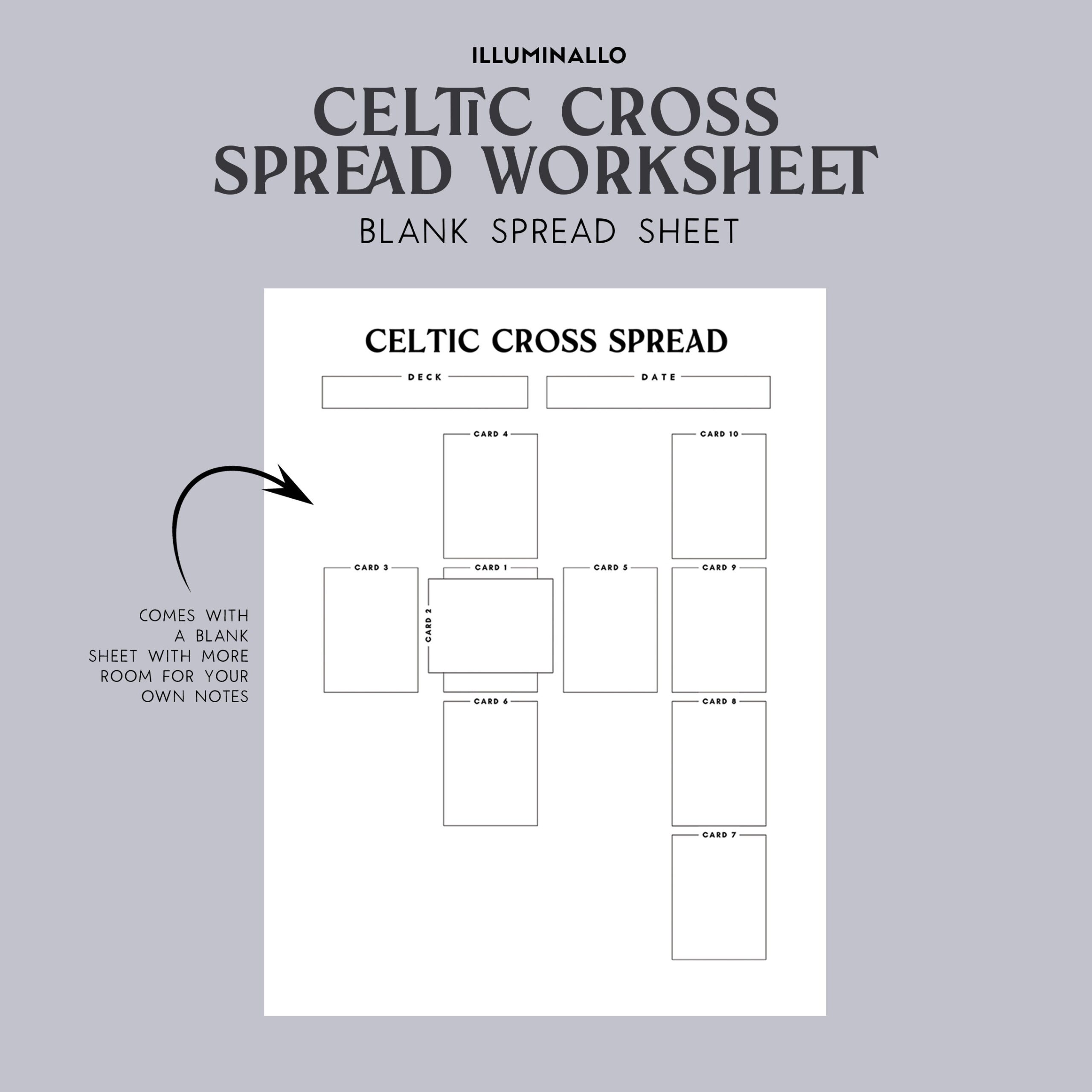 Celtic Cross Tarot Spread Printable Celtic Cross Tarot Worksheet Tarot Journal Tarot Worksheet Printable Printable Tarot Worksheet Etsy