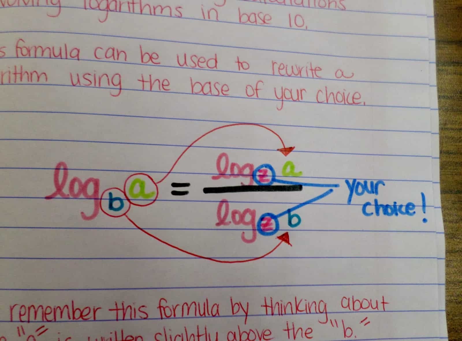 Change Of Base Formula Notes Math Love Change Of Base Formula Notes Math Love