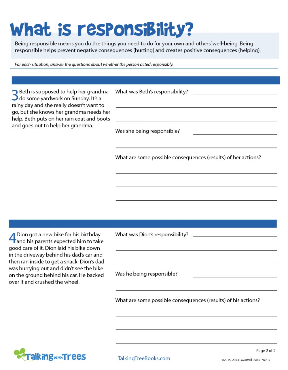 Character Education Worksheets Character Education Worksheets