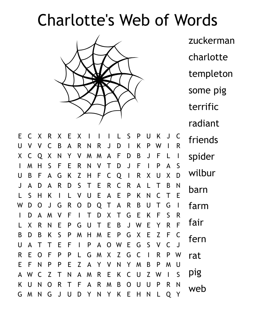 Charlotte S Web Word Search WordMint