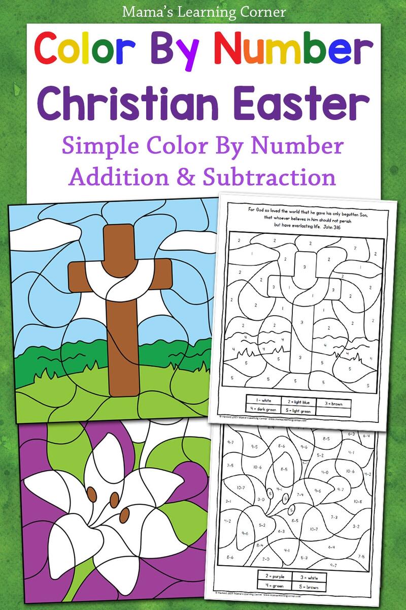 Christian Easter Color By Number Worksheets Mamas Learning Corner Christian Easter Color By Number Worksheets Mamas Learning Corner