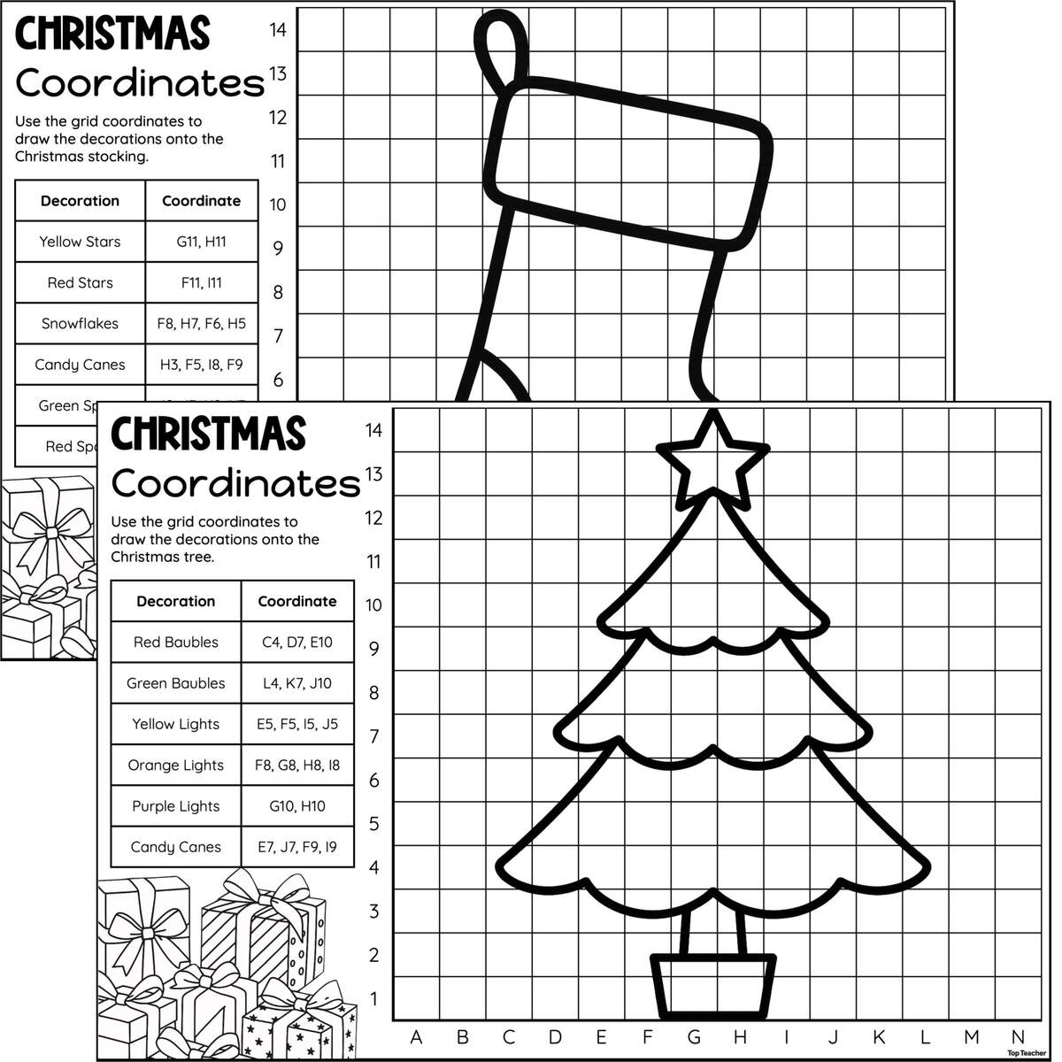 Christmas Coordinates Worksheets Top Teacher