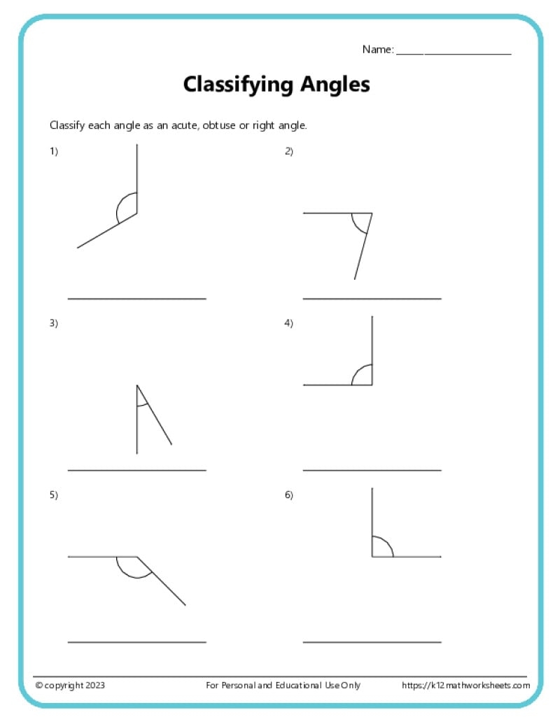 Classify And Measure Angles K12 Math Worksheets Worksheets Library
