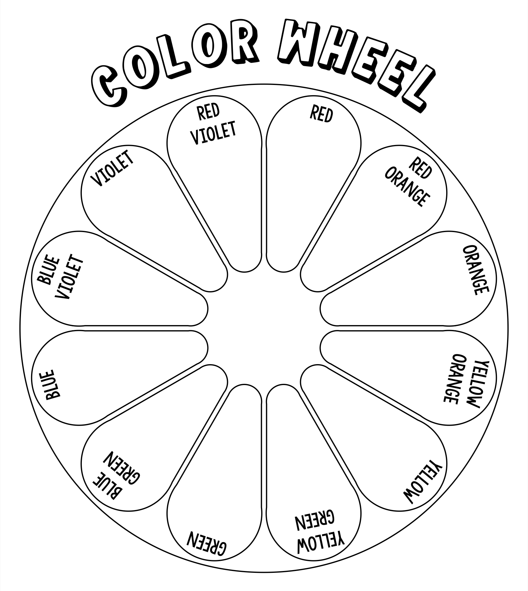 Color Wheel 2 Color Wheel Worksheet Printables