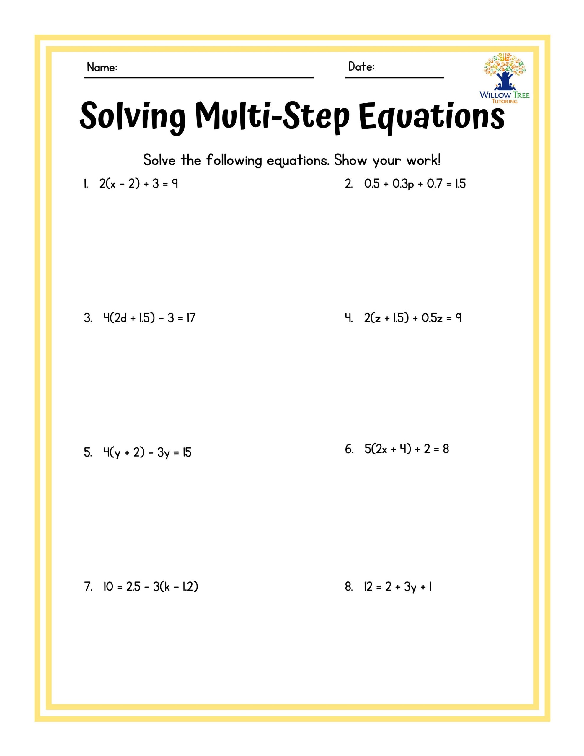 Colorful Solving Multi Step Equations Tiered Worksheets Etsy Colorful Solving Multi Step Equations Tiered Worksheets Etsy