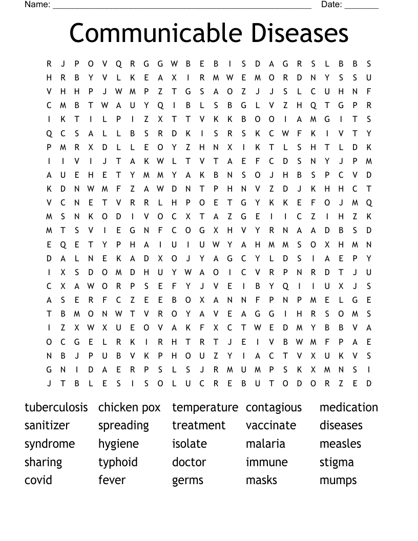 Communicable And Non Communicable Diseases Crossword WordMint Communicable And Non Communicable Diseases Crossword WordMint