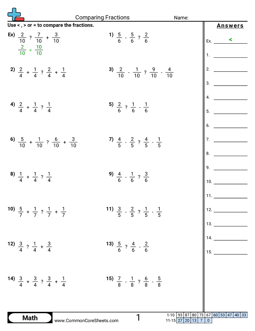 Comparing Fractions Worksheet Download Comparing Fractions Worksheet Download