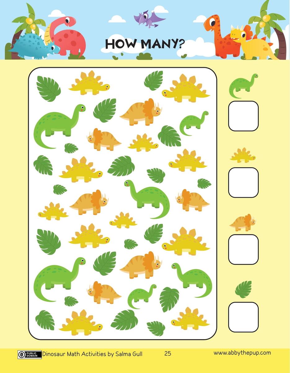 Count Dinosaurs Worksheet Free Printable Worksheets