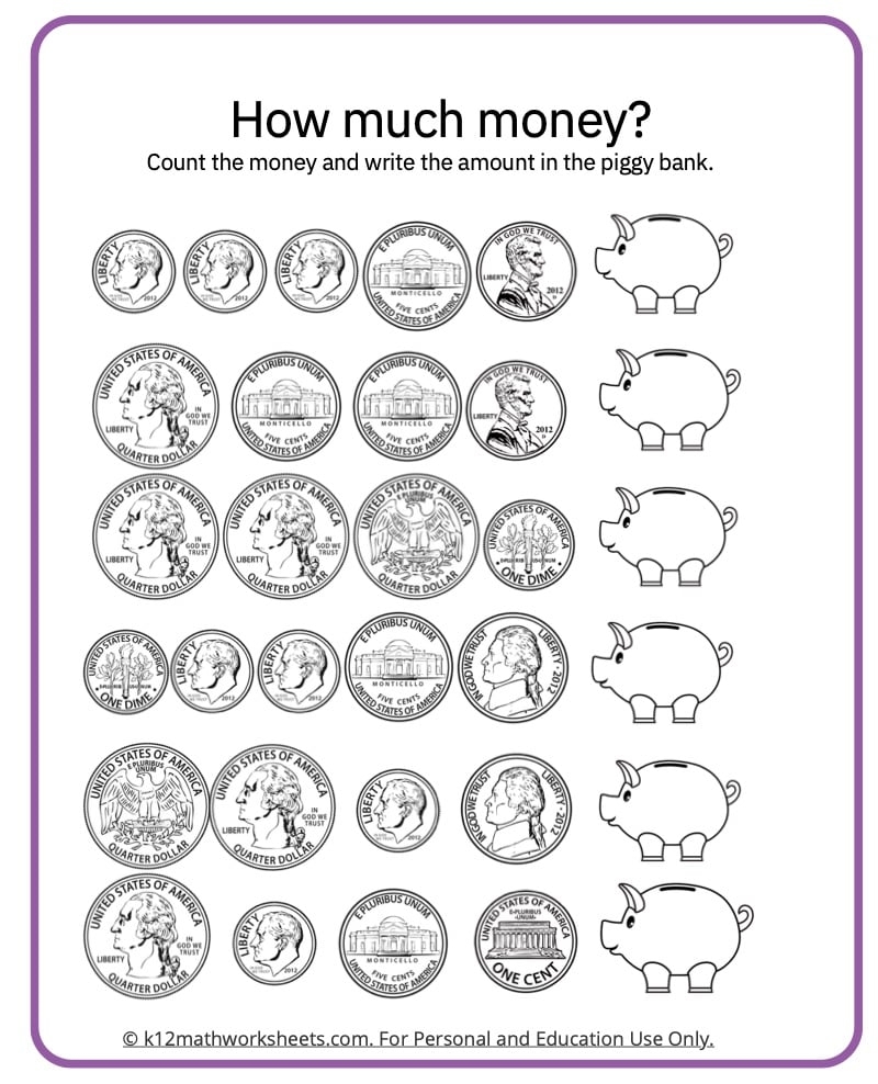 Counting Money Worksheets Counting Money Worksheets