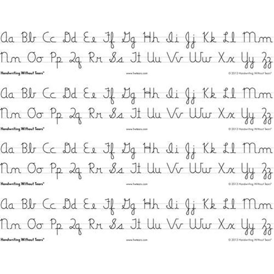 CURSIVE ALPHABET DESK SHEETS 4 STRIPS PER SHEET