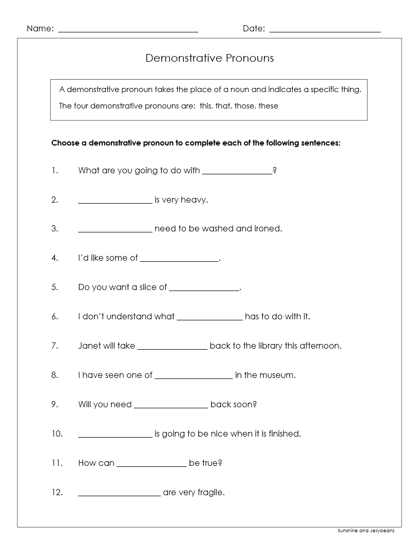 Demonstrative Interrogative Pronouns Grades 4 5 6 Practice Review Made By Teachers Demonstrative Interrogative Pronouns Grades 4 5 6 Practice Review Made By Teachers