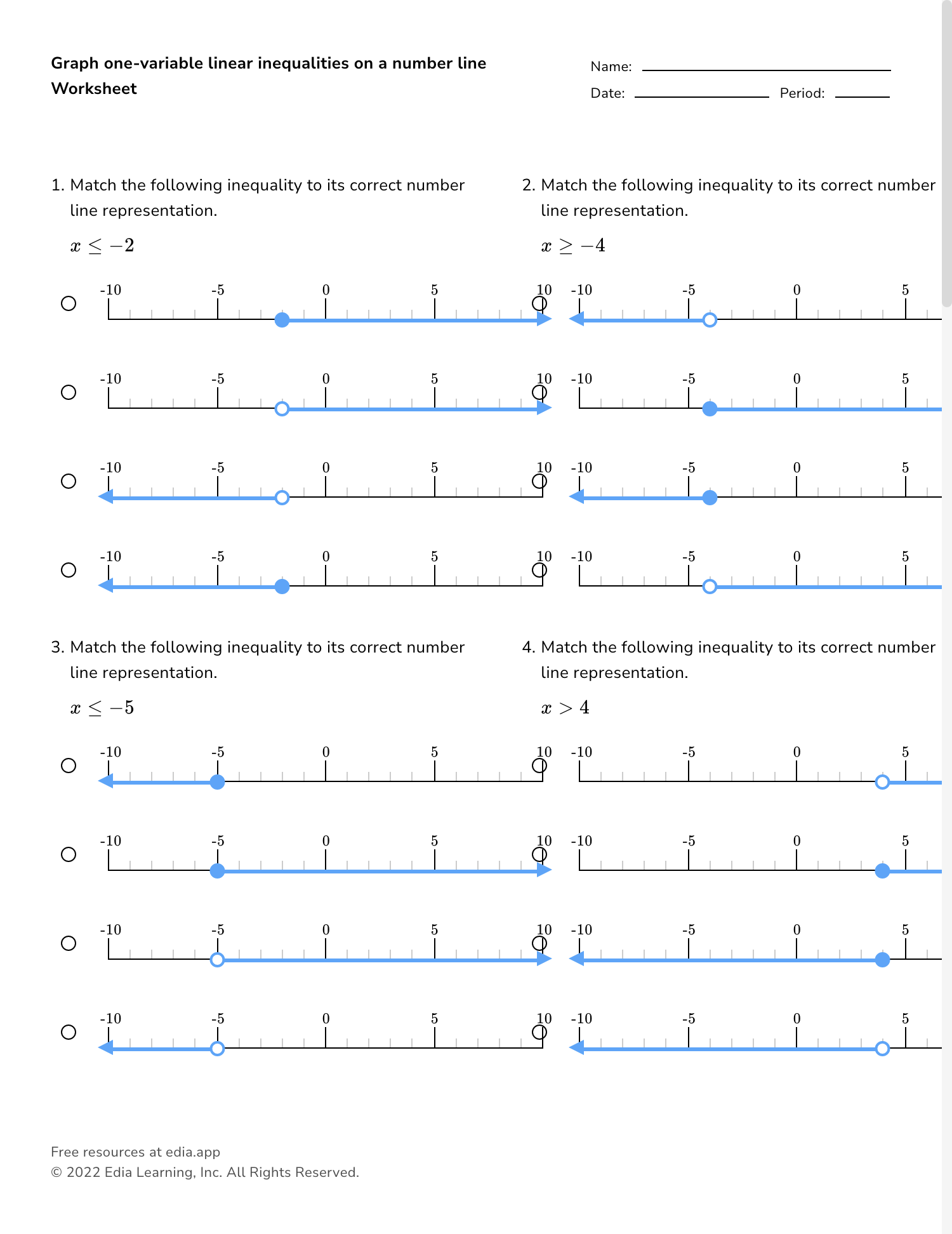 Edia AI Platform For Student Outcomes Inequalities Worksheets